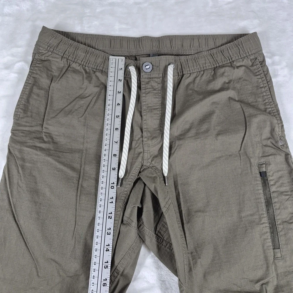 Vuori V412 Ripstop Climber Pants Men's XL Green Drawstring Pocket Hiking Outdoor